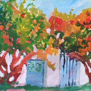 Orange Trees Tunisia  Laurie Fox Pessemier 10.5 x 18&quot;