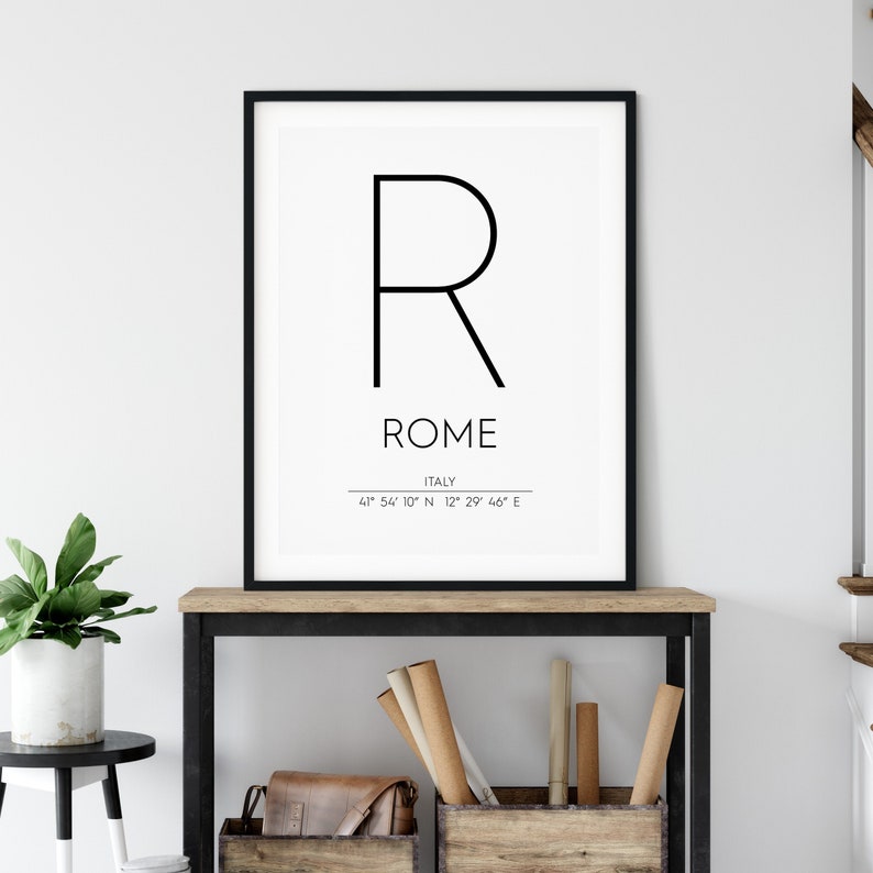 Rome Italy Print Rome Poster Rome Coordinates Printable Rome Wall Art Rome Decor Travel Poster