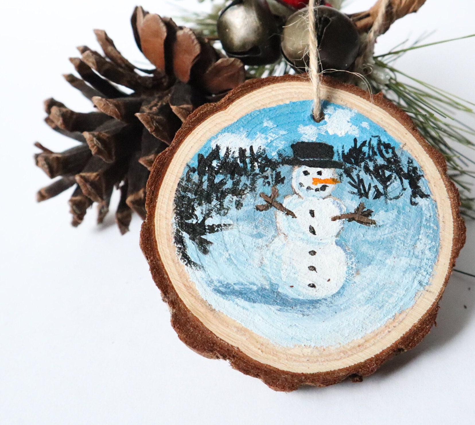 Christmas Wooden Ornament Diamond Painting Snowman – Jules' Diamond Art