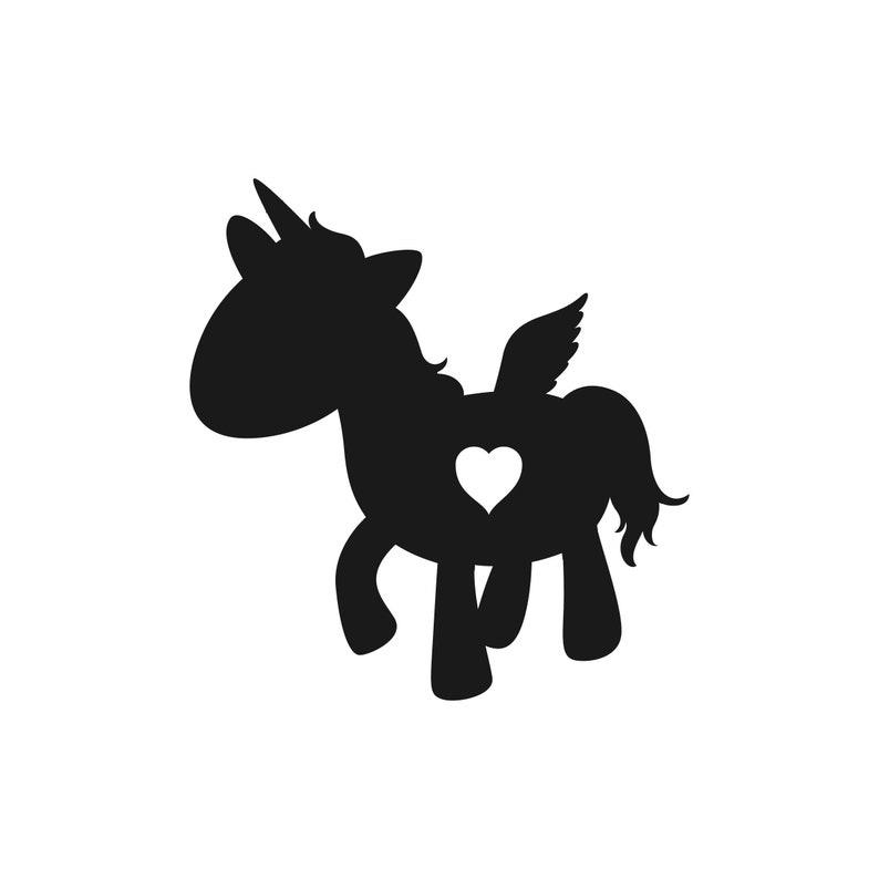Unicorn Decal Sticker With Heart Etsy