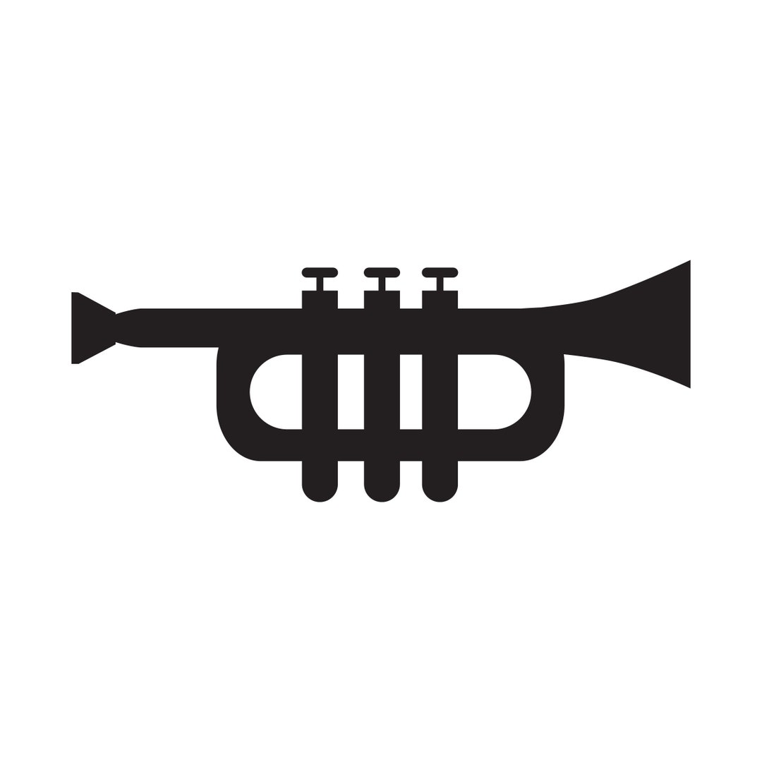 Silver Trumpet Sticker Trumpet Decal Sticker - Etsy