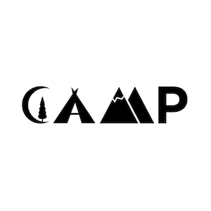 kamp sticker sticker met bergtent maan en boom