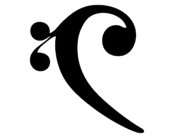 Bass clef decal sticker