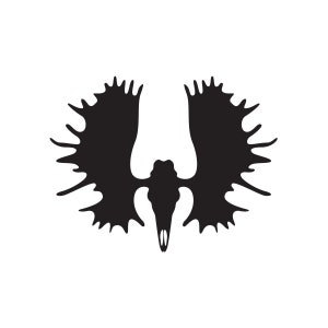 Moose skull decal sticker mount