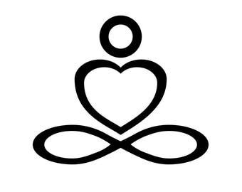 Calcomanía de vinilo con pose de yoga