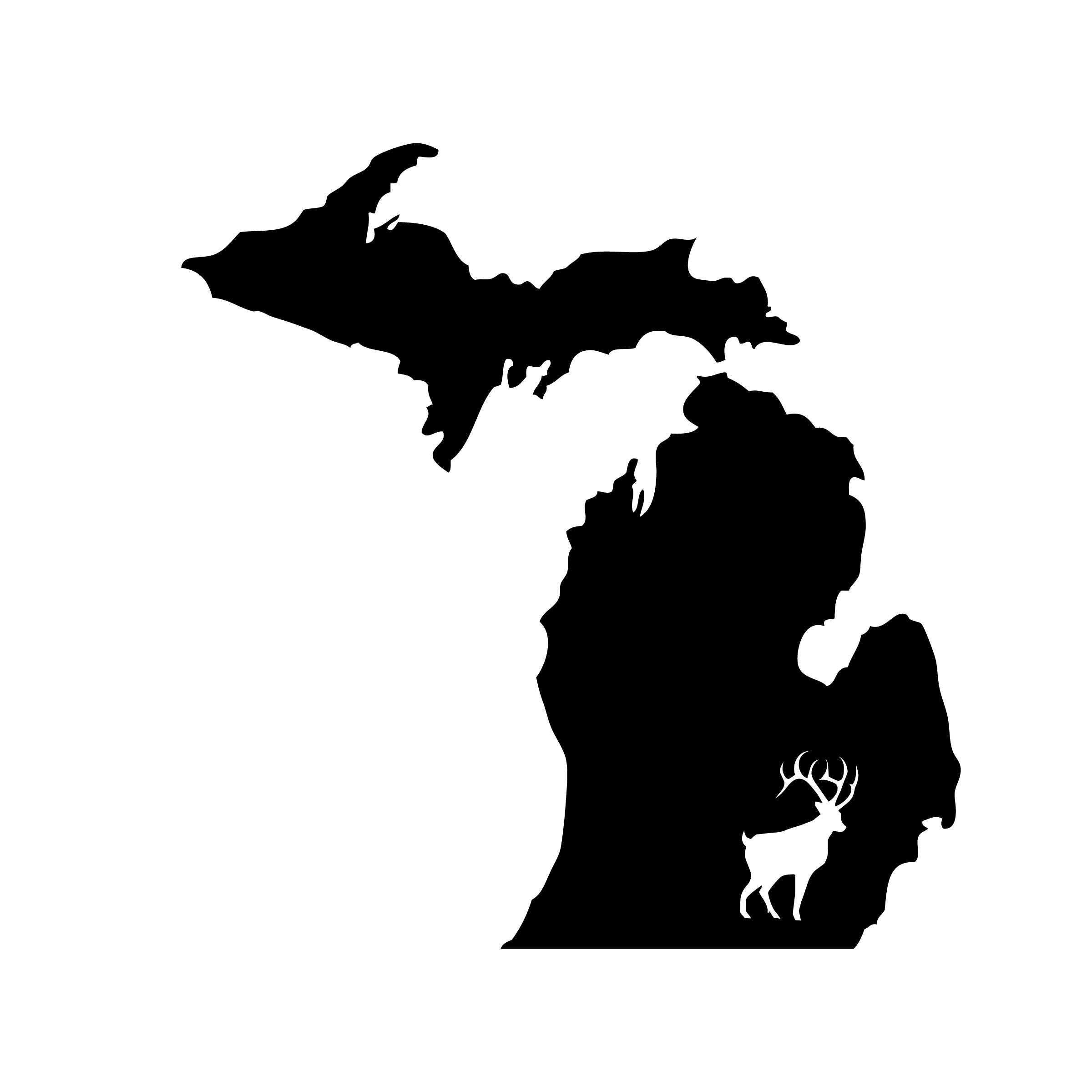 Michigan Deer Decal Sticker Etsy