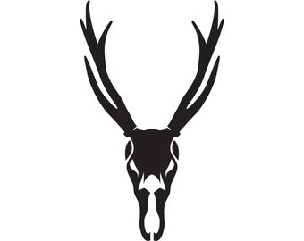 Deer skull with antlers decal sticker