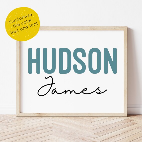 Name Printable Baby Name Sign Custom Name Name Sign | Etsy