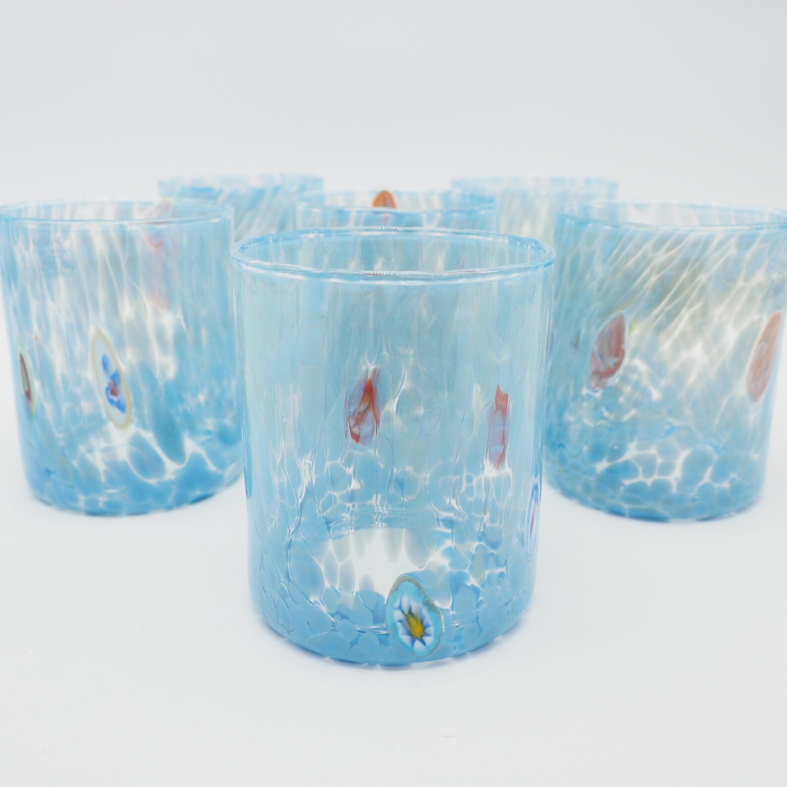 Murano Glass Tumblers 6 Pieces Set Italian Handmade Etsy