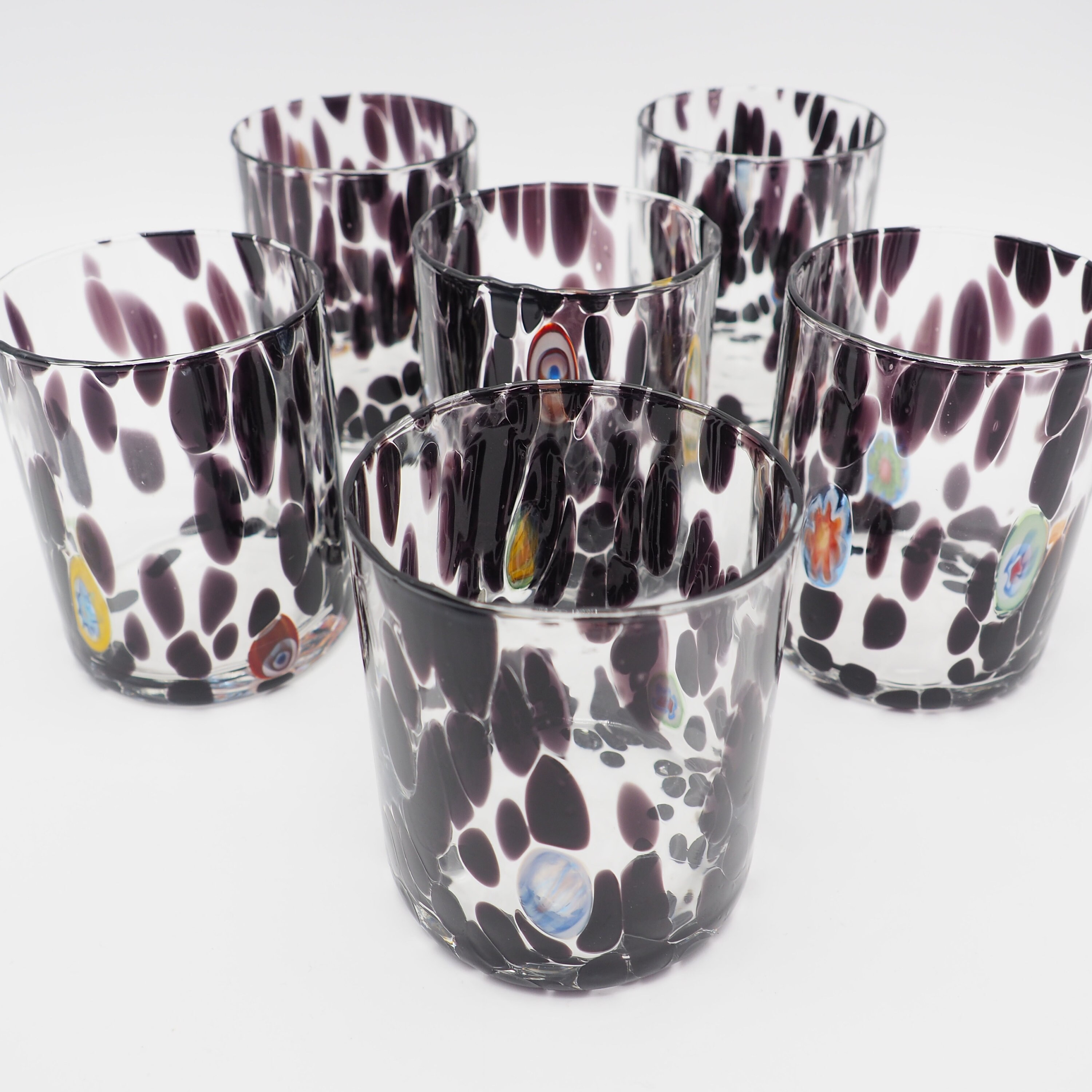 Murano Glass Tumblers 6 Pieces Set Italian Handmade Etsy
