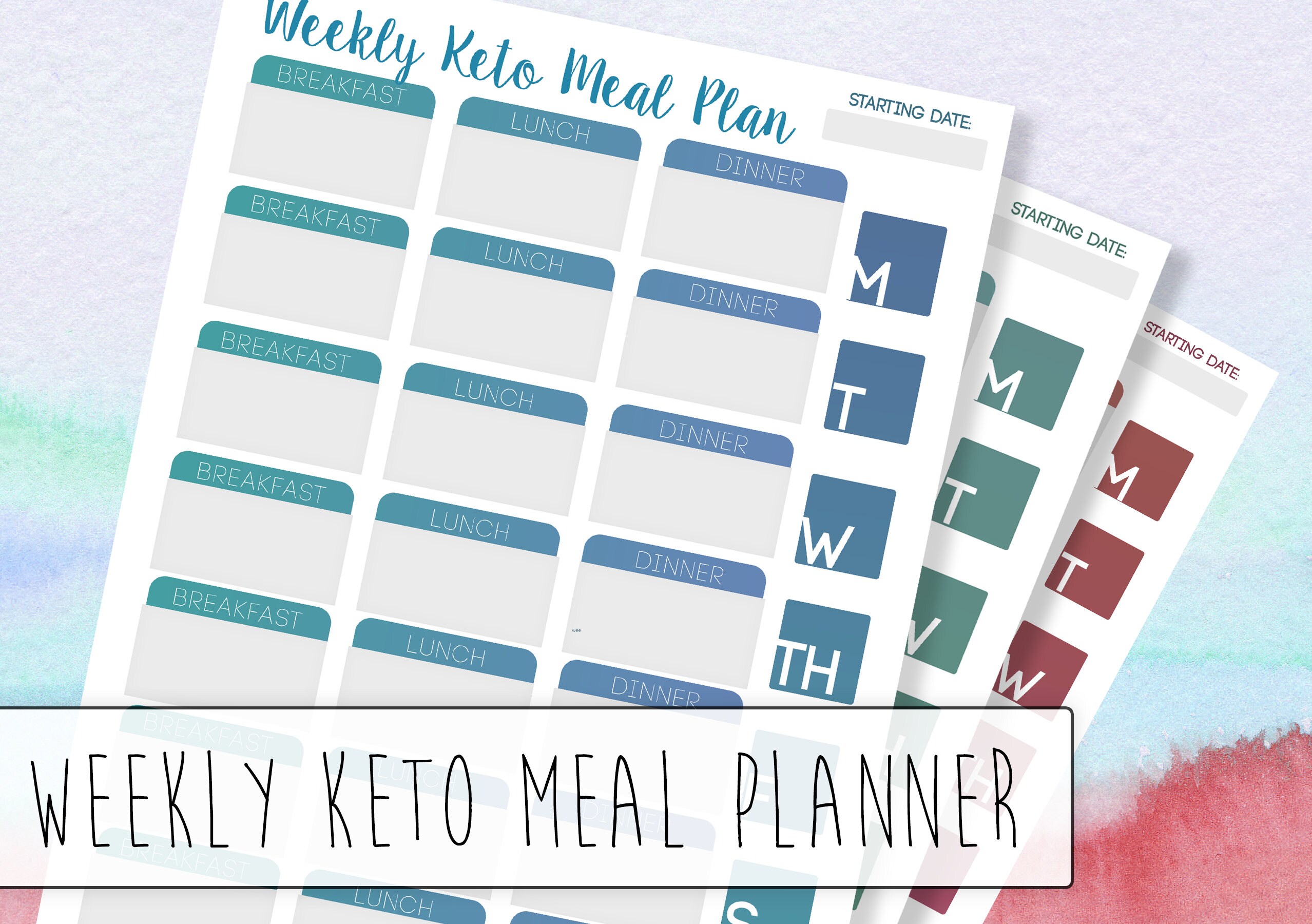 Weekly Keto Meal Planner A low carb / keto tracker that Etsy