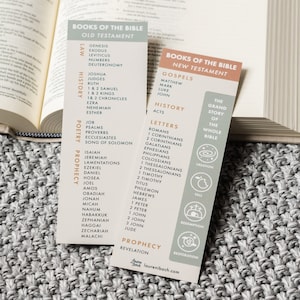 Bookmark / Books of the Bible / Bible study tools / Old and New Testament / story of the Bible / biblical Christmas gift / stocking stuffer image 1