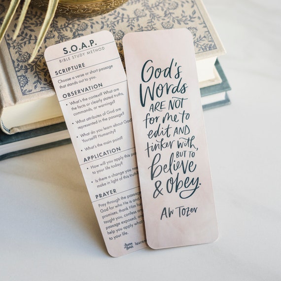 Bookmark / SOAP Bible Study Method / Bible study tools / Christian resources / quiet time / Christmas gift / stocking stuffer / Easter gift