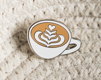 Latte Pin / hard enamel pin / coffee pin / lapel pin / collar pin / teacher gift / barista / Christmas gift / stocking stuffer