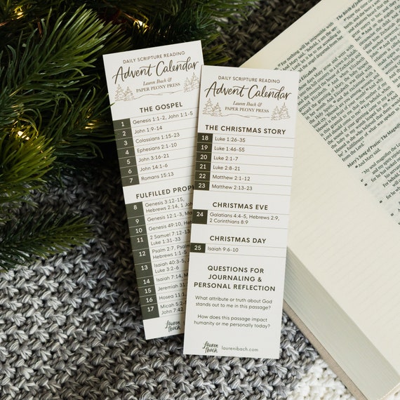 Bookmark / Scripture Reading Advent Calendar / Bible study tools / Christian / biblical Christmas gift / stocking stuffer / Easter gift