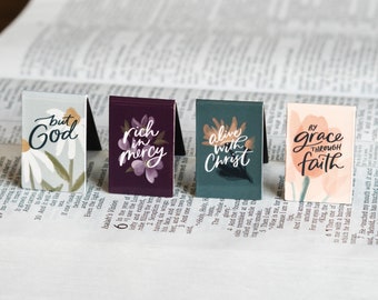 Magnetic Bookmarks / floral, hand-lettered / Ephesians 2 / Bible study tools / biblical Easter and Christmas gift / stocking stuffer
