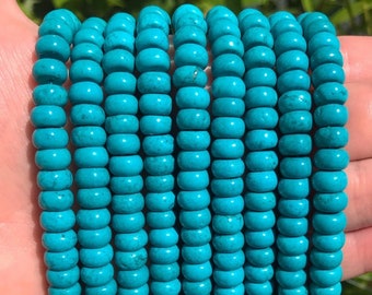18mm Large Blue Mosaic Turquoise Abacus Rondelle Beads Beads 15