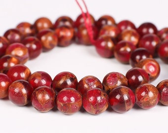 Red Goldstone Beads | Round Synthetic Gemstone Loose Beads | Sold by 15 inch Strand | Size 6mm 12mm