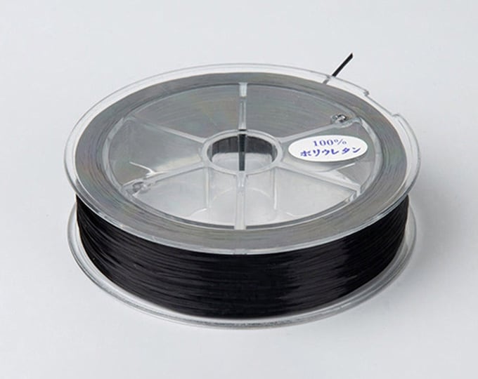 1 Spool - 0.8MM Black Elastic Cord / Thread 80 Meters Crystal String