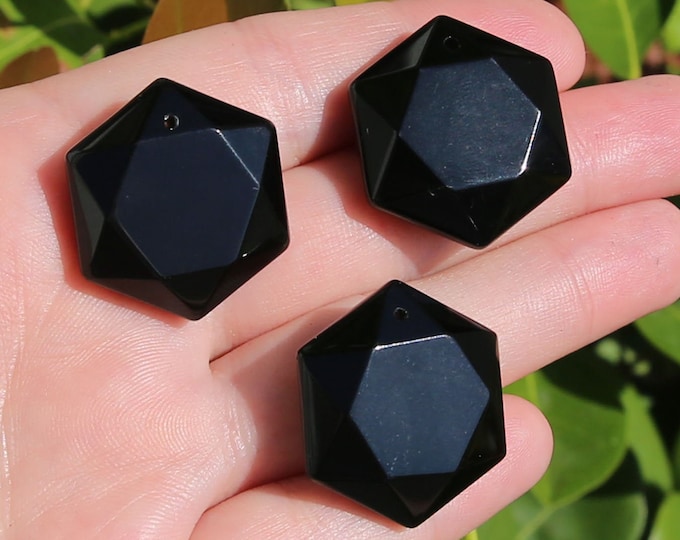 Agate Beads | Merkaba Pendant | Faceted Hexagon | Natural Gemstone Pendant | Sold by Piece | Size 25mm | Hole 2mm