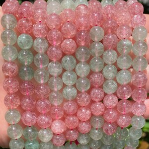 Strawberry Quartz Beads | Grade A | Round Natural Gemstone Loose Beads | Sold by 15 Inch Strand | Size 8mm