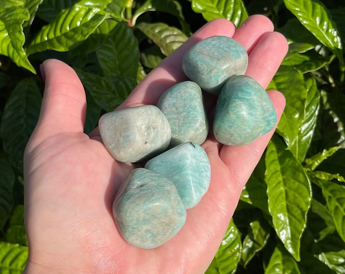 ONE Large Natural Amazonite Tumbled Stone Premium Quality A Grade Crystal