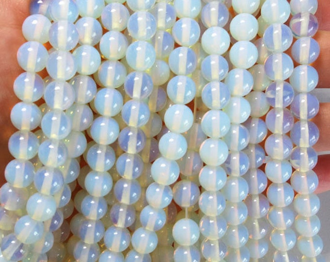 Sea Opal Beads | Round Natural Gemstone Loose Beads | Sold by 15 inch Strand | Size 4mm 6mm 8mm 10mm 12mm