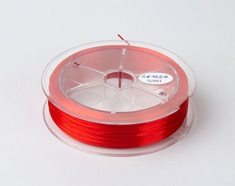 1 Spool - 0.8MM Red Elastic Cord / Thread 80 Meters Crystal String