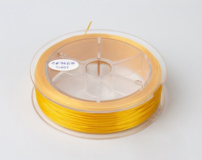 1 Spool - 0.8MM Yellow Elastic Cord / Thread 80 Meters Crystal String