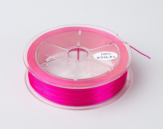 1 Spool - 0.8MM Pink Elastic Cord / Thread 80 Meters Crystal String