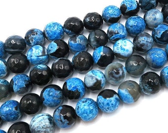 Blue Dream Fire Agate Gemstone Nastural 8mm Round loose beads 15/" AAA