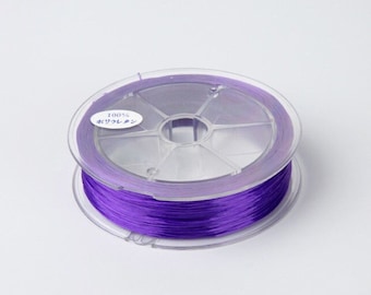 1 Spool - 0.8MM Purple Elastic Cord / Thread 80 Meters Crystal String