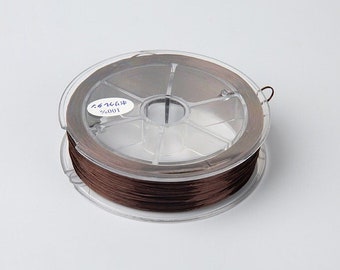 1 Spool - 0.8MM Brown Elastic Cord / Thread 80 Meters Crystal String