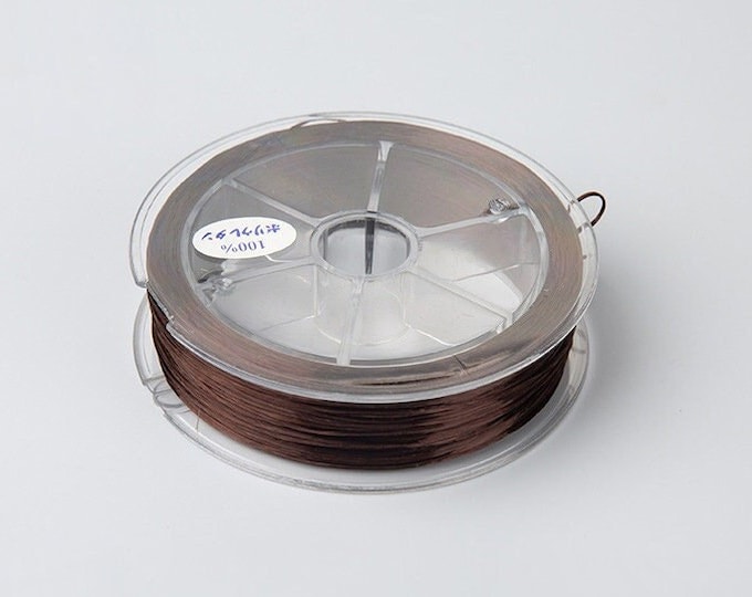 1 Spool - 0.8MM Brown Elastic Cord / Thread 80 Meters Crystal String