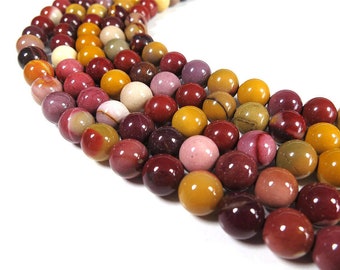 Natural Mookaite Gemstone Beads Round Shape Size 10mm 16 Approx 41pc #B35