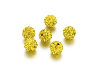 ONE 12mm Loose Shambala Pave Rhinestone Crystal Diamond Clay Pave Bead