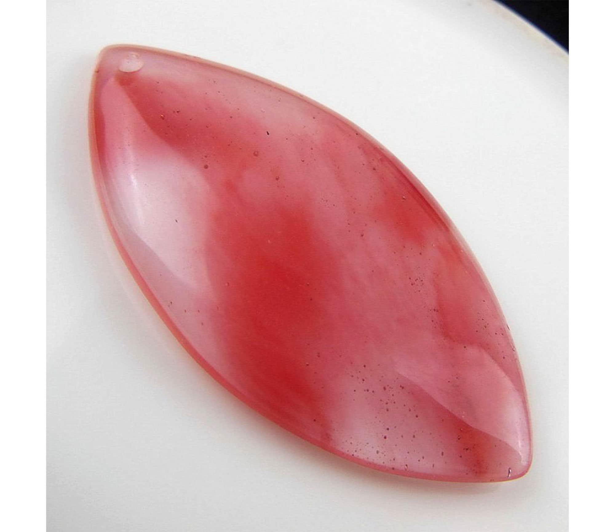 Red Cherry Quartz Horse Eye Gemstone Pendant Focal Bead 54x28x6mm D12115