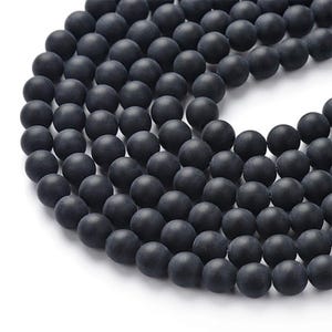 Natural Matte Black Agate Gemstone Round Beads | Sold by 15 Inch Strand | Size 4mm 6mm 8mm 10mm 12mm