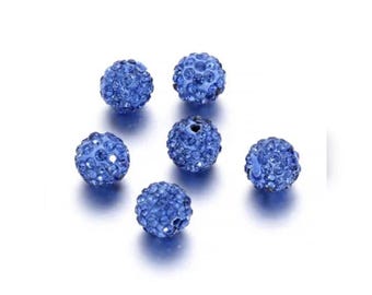 ONE 12mm Loose Shambala Pave Rhinestone Crystal Diamond Clay Pave Bead