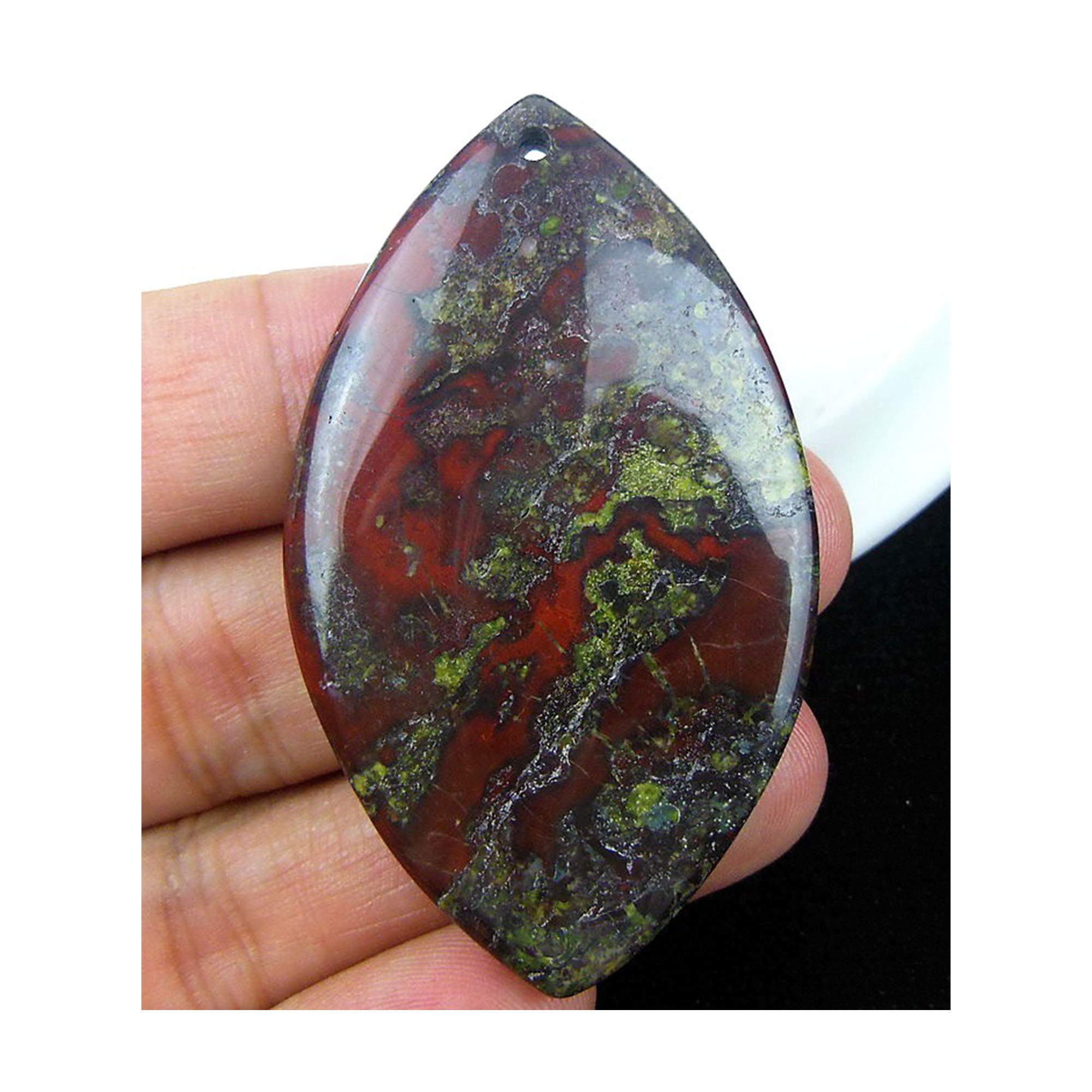 Natural Dragon Blood Horse Eye Gemstone Pendant Focal Bead 59x34x6mm D22665