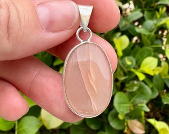 Natural Sunstone Pendant 925 Sterling Silver Plated Boho Style Size 1 Inch