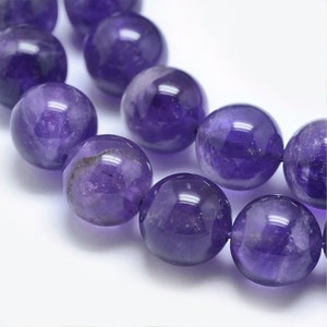 Purple Amethyst Beads Grade A Round Natural Gemstone Loose Beads Sold by 15 Inch Strand Size 4mm 6mm 8mm 10mm 12mm 14mm image 7
