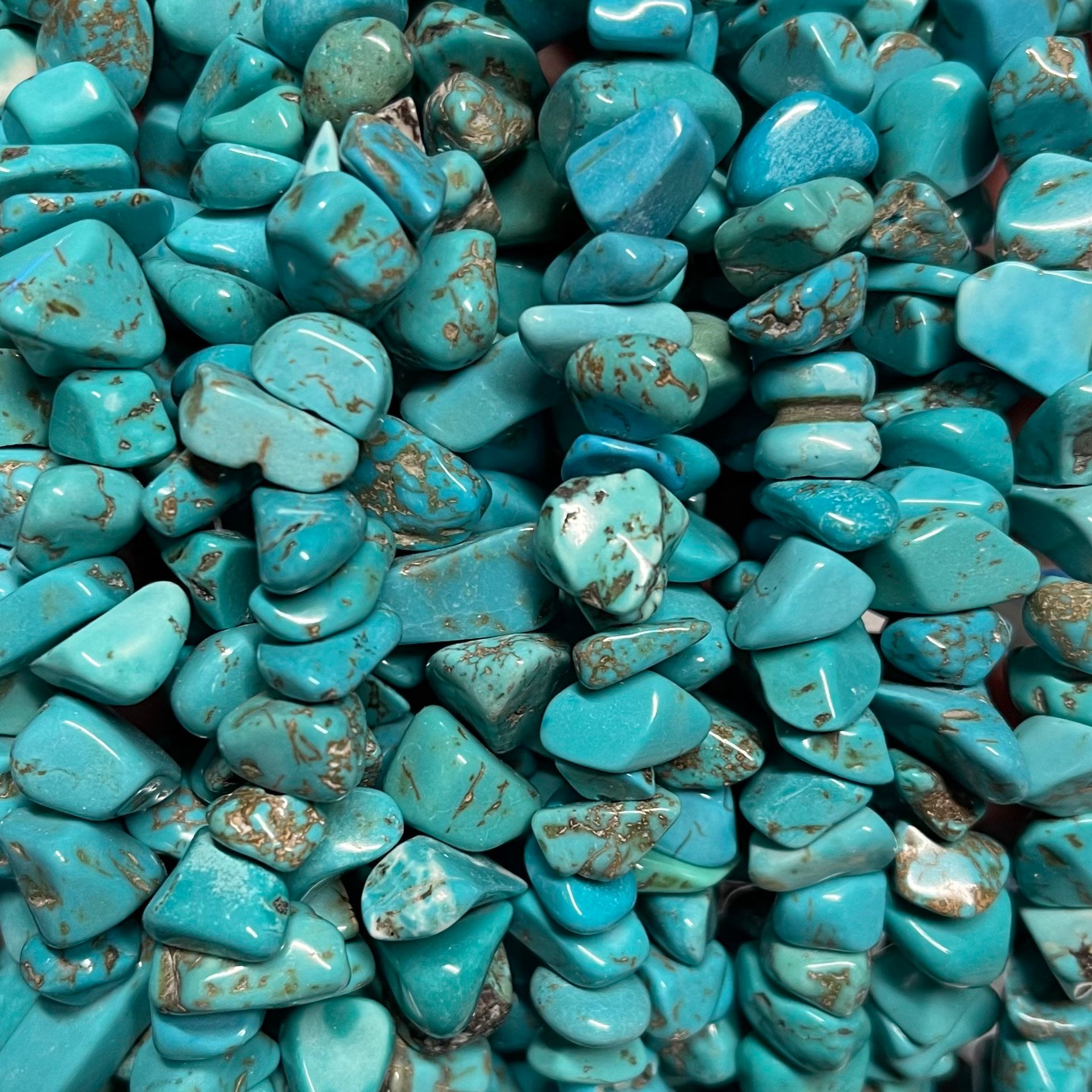 Blue Turquoise Nuggets Beads | Natural Gemstone Beads | Sold by 31 Inch
