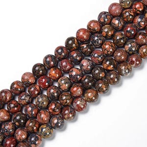 AA Grade Natural Leopard Skin Jasper Gemstone Round Beads | Sold by 15 inch Strand | Size 4mm 6mm 8mm 10mm 12mm