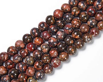 AA Grade Natural Leopard Skin Jasper Gemstone Round Beads | Sold by 15 inch Strand | Size 4mm 6mm 8mm 10mm 12mm