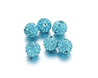 ONE 10mm Loose Shambala Pave Rhinestone Crystal Diamond Clay Pave Bead