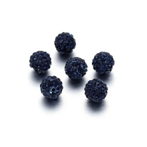 ONE 10mm Loose Shambala Pave Rhinestone Crystal Diamond Clay Pave Bead