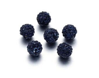 ONE 10mm Loose Shambala Pave Rhinestone Crystal Diamond Clay Pave Bead