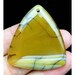 Yellow Dragon Veins Agate Triangle Pendant Focal Bead 44x40x6mm