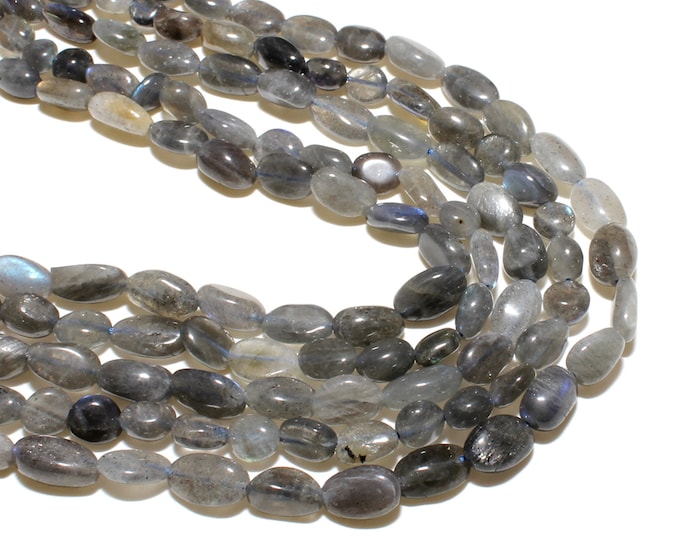 Labradorite Nuggets Beads | Grade AAA | Natural Gemstone Loose Beads | Sold by 15 Inch Strand | Size 8~10mm | Hole 0.8mm